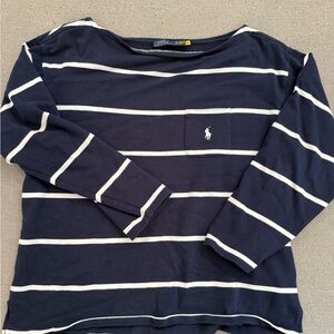 Polo by Ralph Lauren Dark Blue and White Striped Shirt